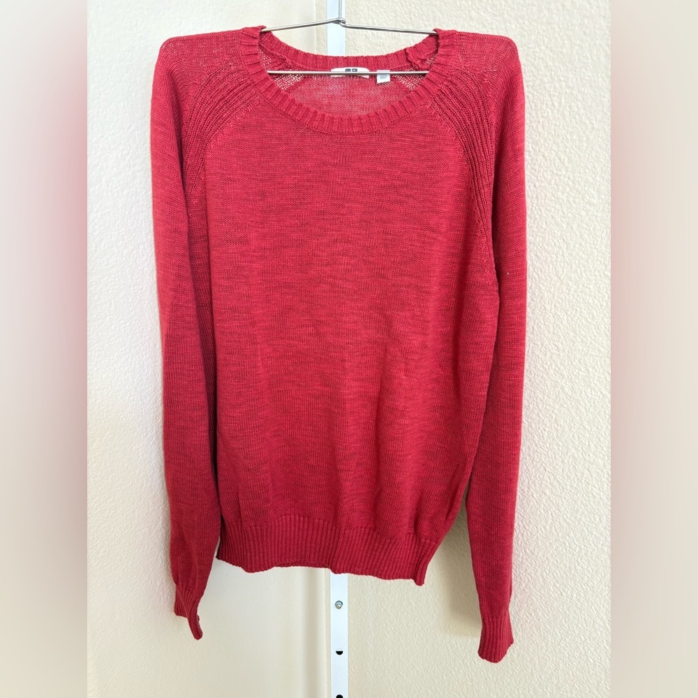 NWOT - Uniqlo Crew Neck Cotton Blend Sweater in Red - Size XS